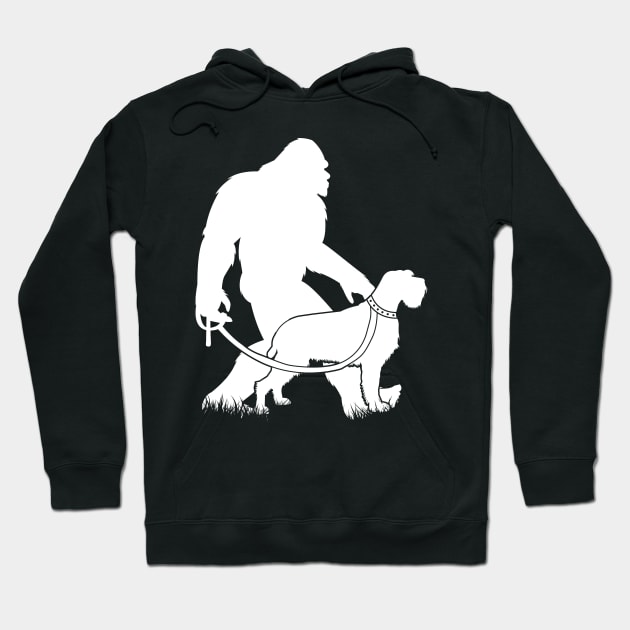 Bigfoot Walking Wirehaired Pointing Griffon Dog Hoodie by Tesszero